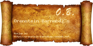 Orenstein Barnabás névjegykártya